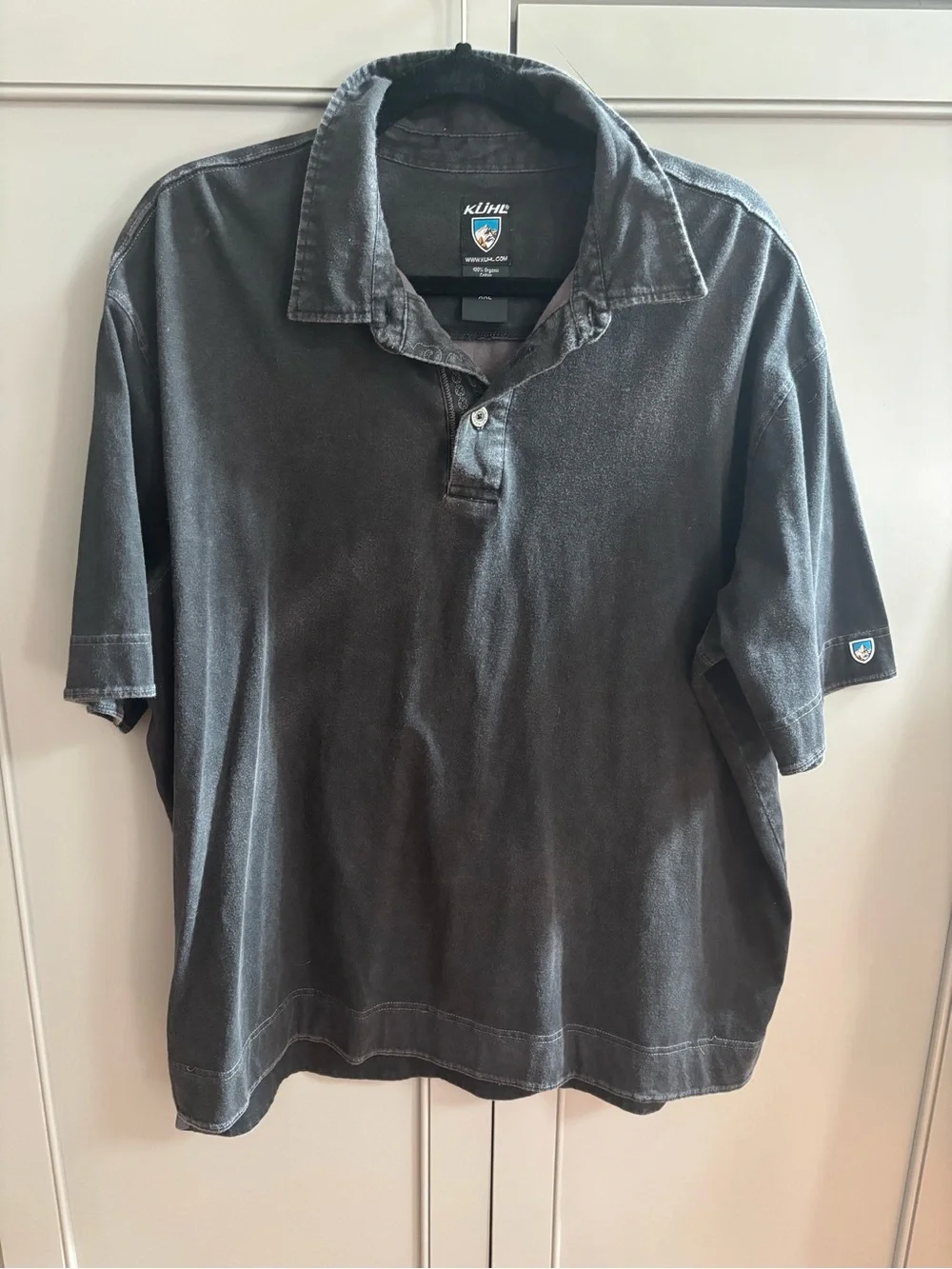 Men's Kuhl charcoal distressed short sleeve shirt XXL